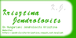krisztina jendrolovits business card